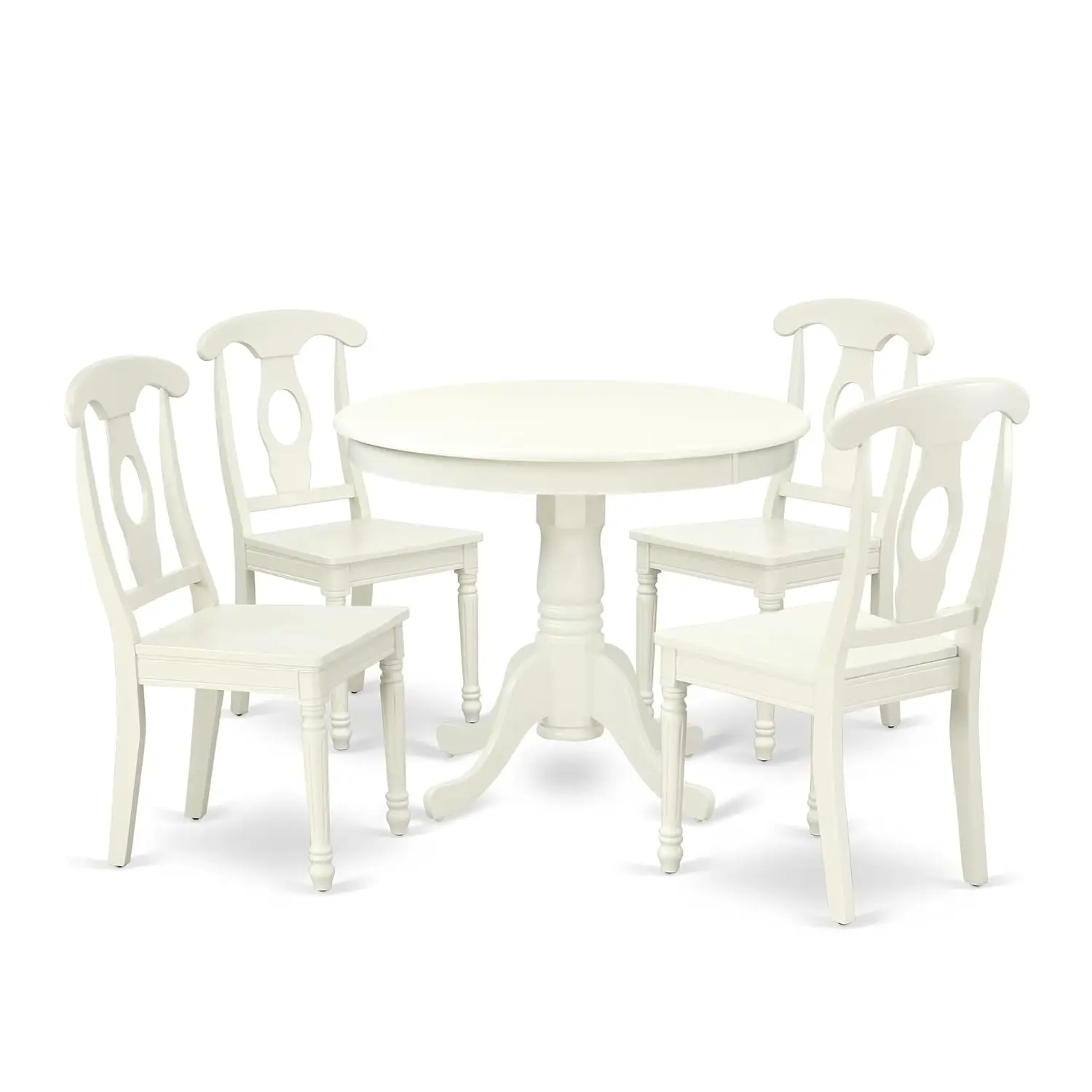 5 Piece Dinette Set for 4 Includes a Round Kitchen Table with Pedestal and 4 Dining Chairs, 36x36 Inch,, Customized
