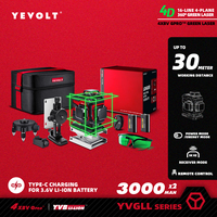 YEVOLT YVGLL4XS-Series Green Laser Level 3/4-Plane Self-leveling 12/16-Line 3D/4D 360 Horizontal & Vertical Power Measuring Tool