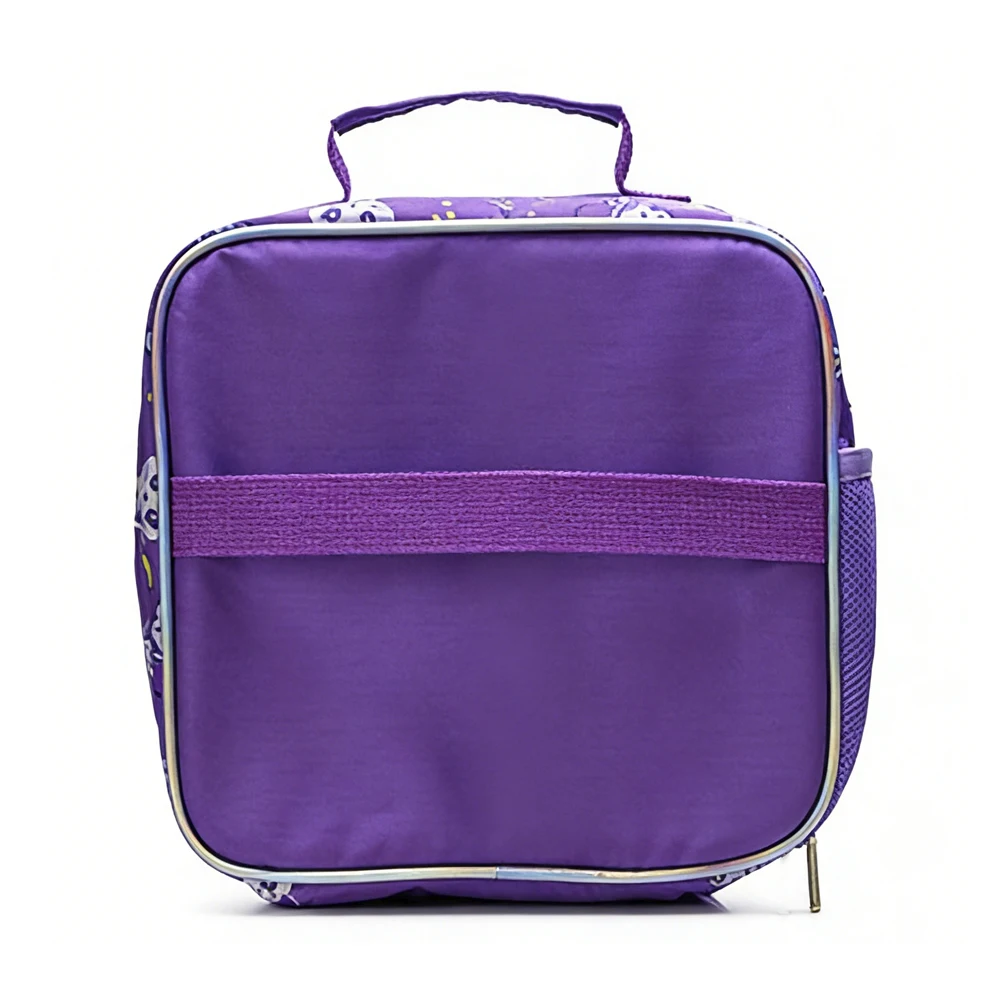 BLING BABIES Children's Tote, Lunch Bag, Double Sided Purple Cat Sequin Design, Suitable for Carrying Food