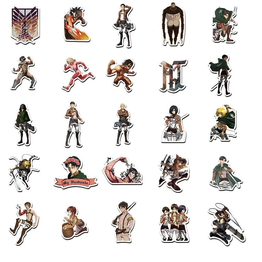 

10/30/50/100PCS Japan Anime Attack on Titan Cool Graffiti Stickers DIY Skateboard Guitar Helmet Motorcycle Decal Toy Stickers