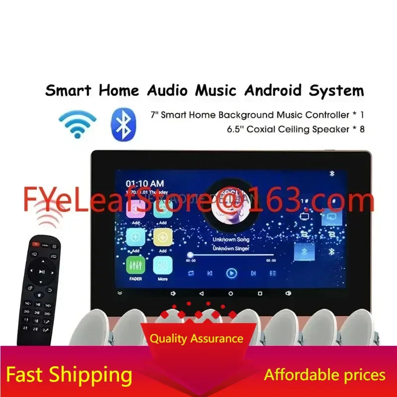 

Bluetooth-compatible WiFi Wireless Touch Screen Wall Amplifier Android Audio Ceiling Speaker Smart Home Theater System Full Set