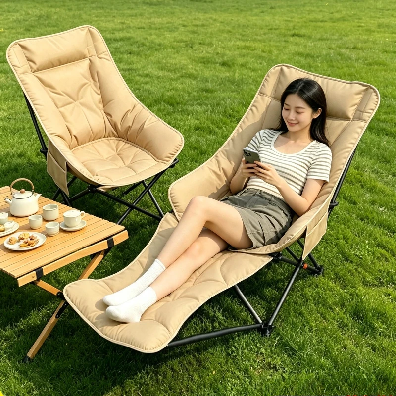 Lounge Chair Lunch Break Folding Backrest Chair Lazy Moon Fishing Relax Chair Beach Sun Lounger Cadeira Dobravel Furniture