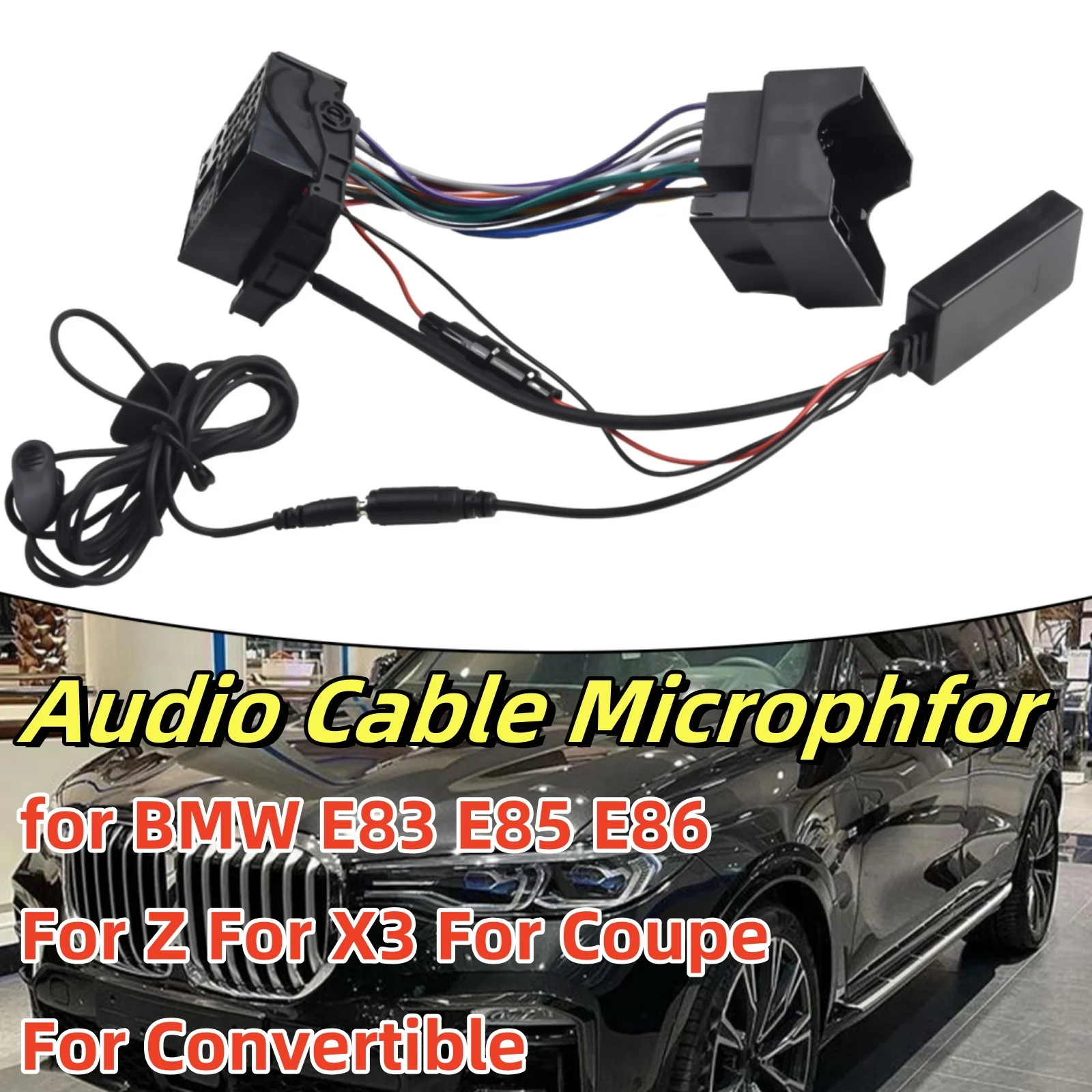 Radio Bluetooth-compatible AUX IN Audio 12pin Cable Adapter For BMW E83 E85 E86 For Coupe For Convertible Audio Cable Microphfor