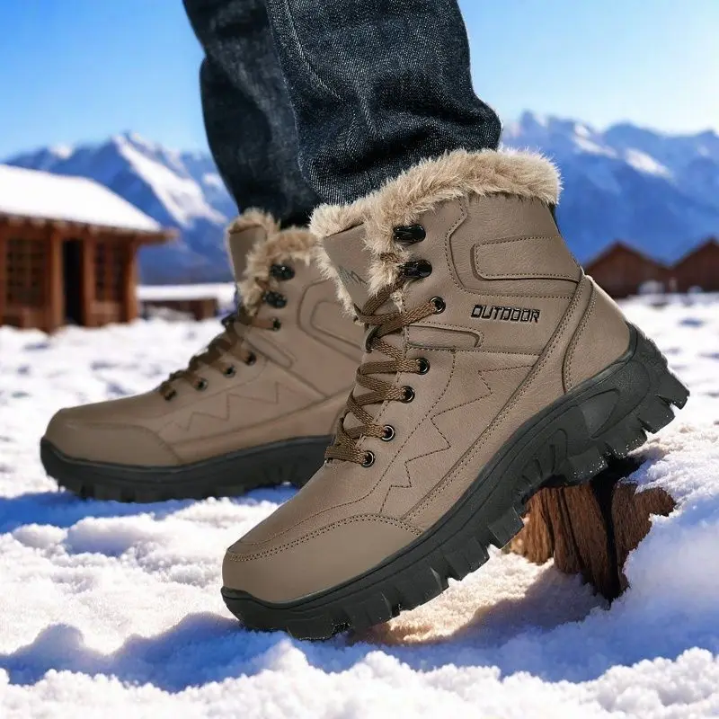 

High quality snow boots casual outdoor off-road hiking boots new winter high-top men's boots fashion