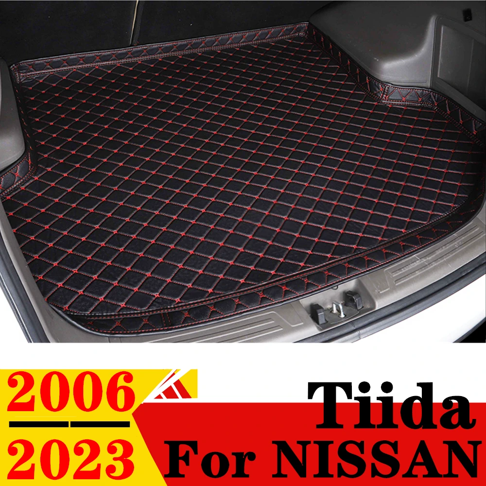 High Side Car Trunk Mat For Nissan Tiida 2023 2022 2021 2020 2019 2018-2007 2006 XPE Tail Boot Tray luggage Pad Rear Cargo Liner