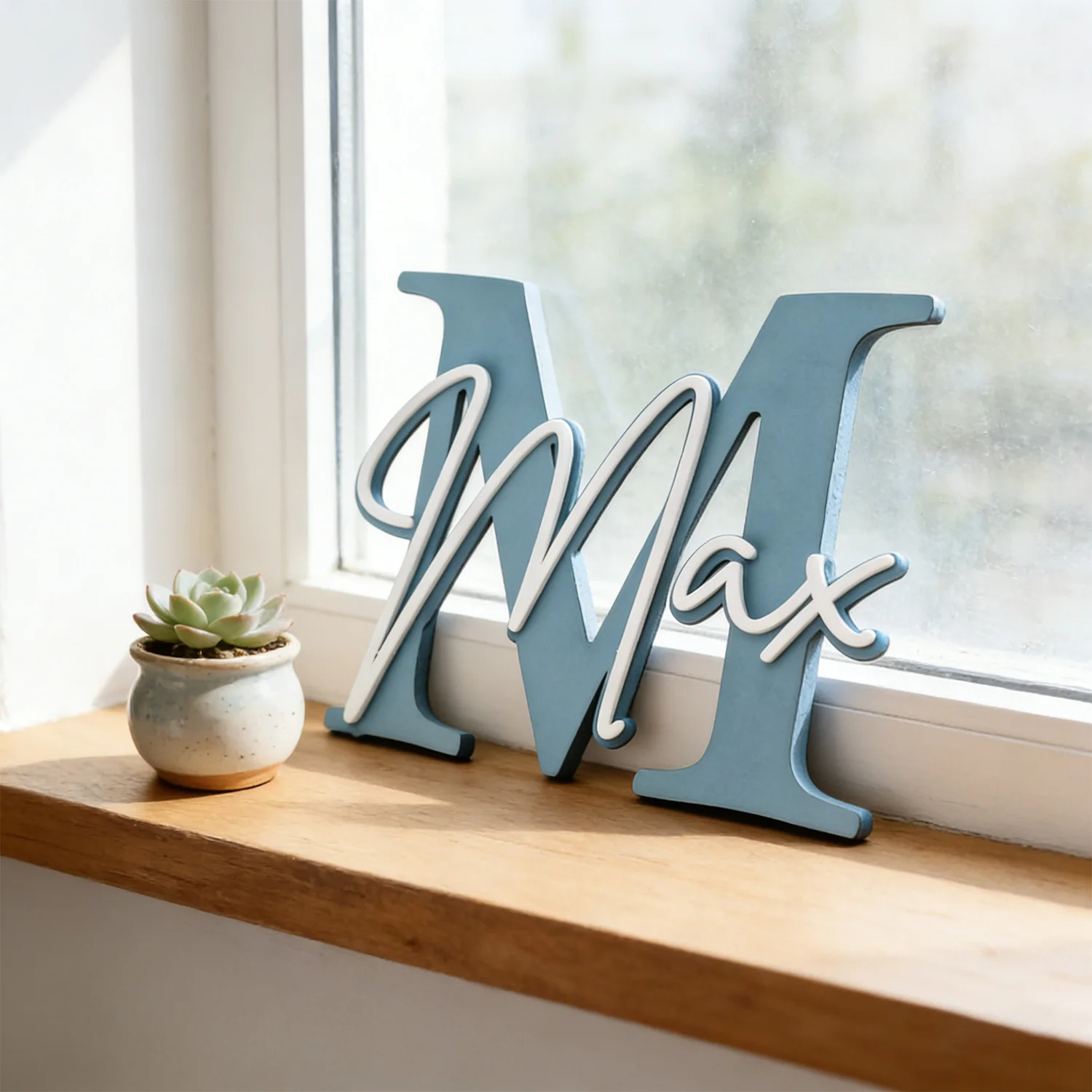 1pc Customized Double-layer Wooden Name Tag, Children's Room Decoration, Bedroom/door Name Decoration, Birthday Decoration Gift image 4