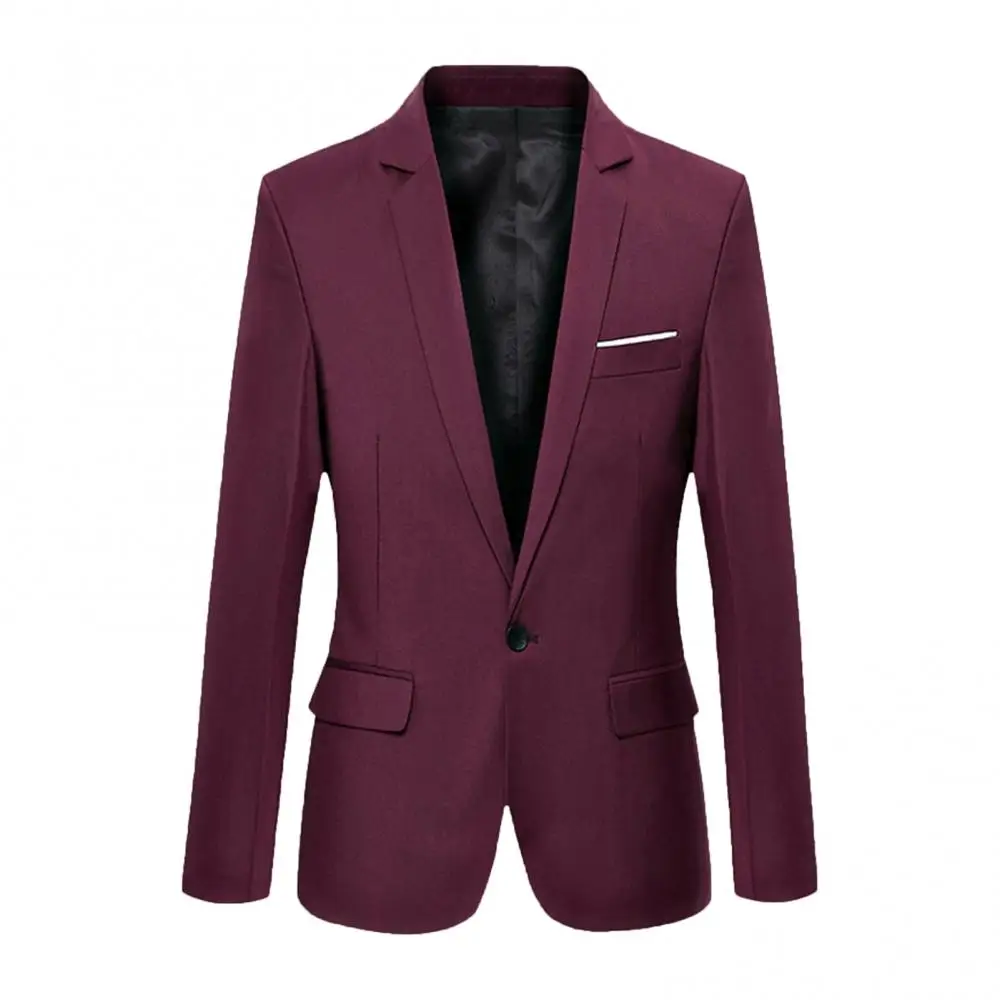 Fashionable Slim Men\'s Suit Blazer Casual One Button Wedding Suit Jacket Men Formal Blazer Lapel Suit Coat Male Clothing