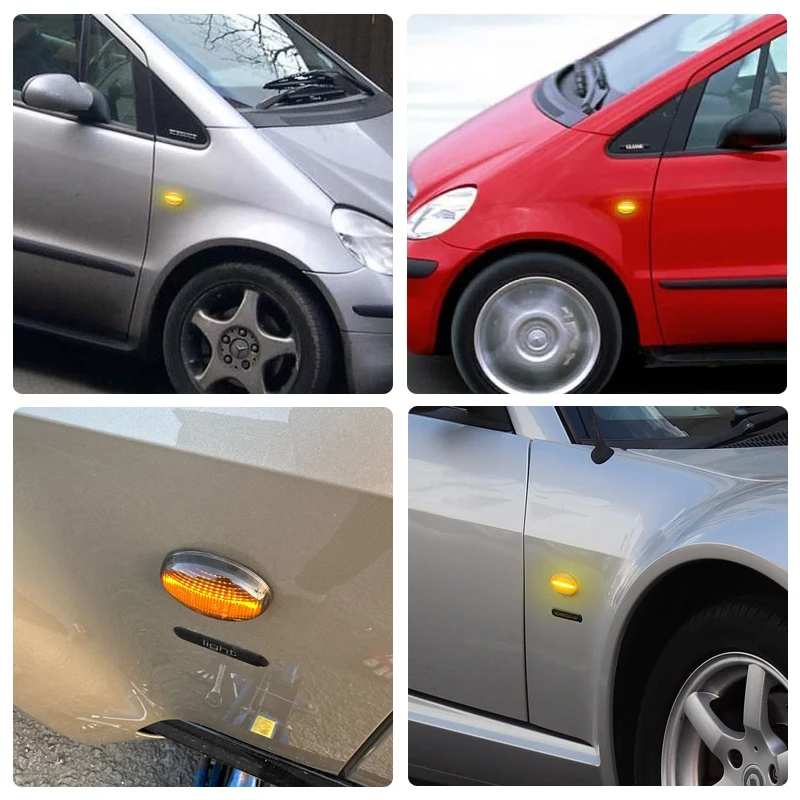 Dla Benz Smart W450/W452 A-Class W168 Citan W415 Vito W639/W447 jasne i przydymione soczewki lampa obrysowa lewa błotnik kierunkowskaz