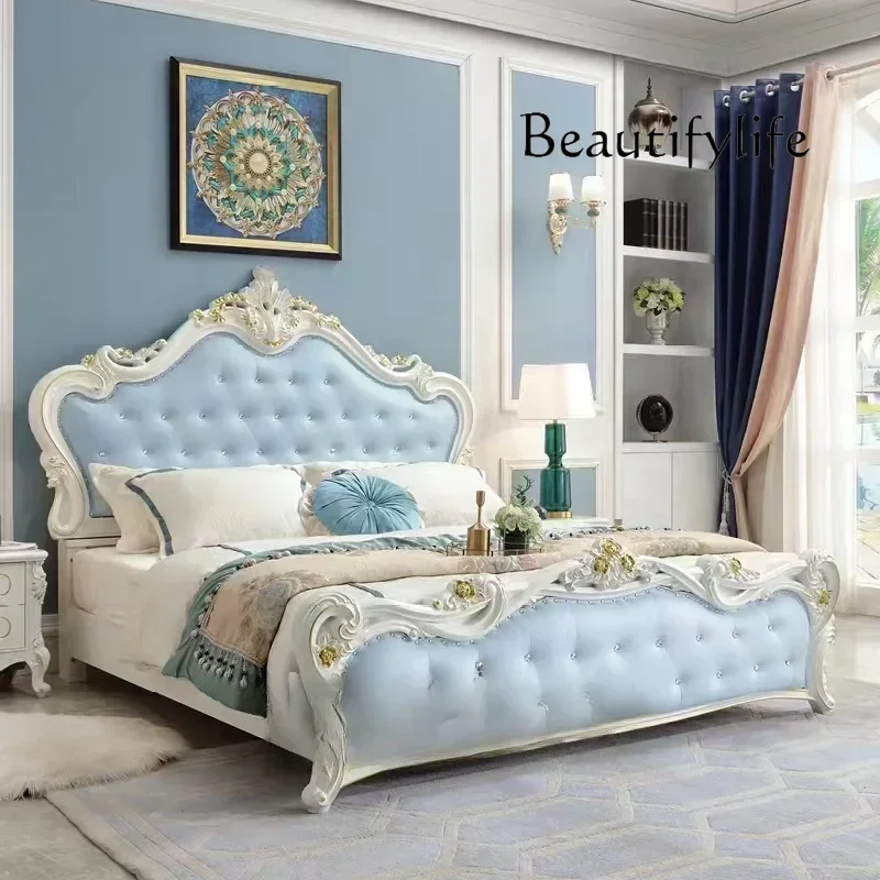 

Princess Headboard Bed Frame Waterproof Europen Floor Frames Bases Bed Luxury Full Set High Camas De Dormitorio Home Furniture