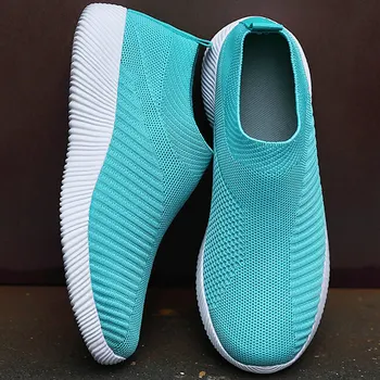 여성용 용수철 여름 스니커즈, 플랫 Zapatillas Mujer 초경량 스포츠 운동화 캐주얼 신발