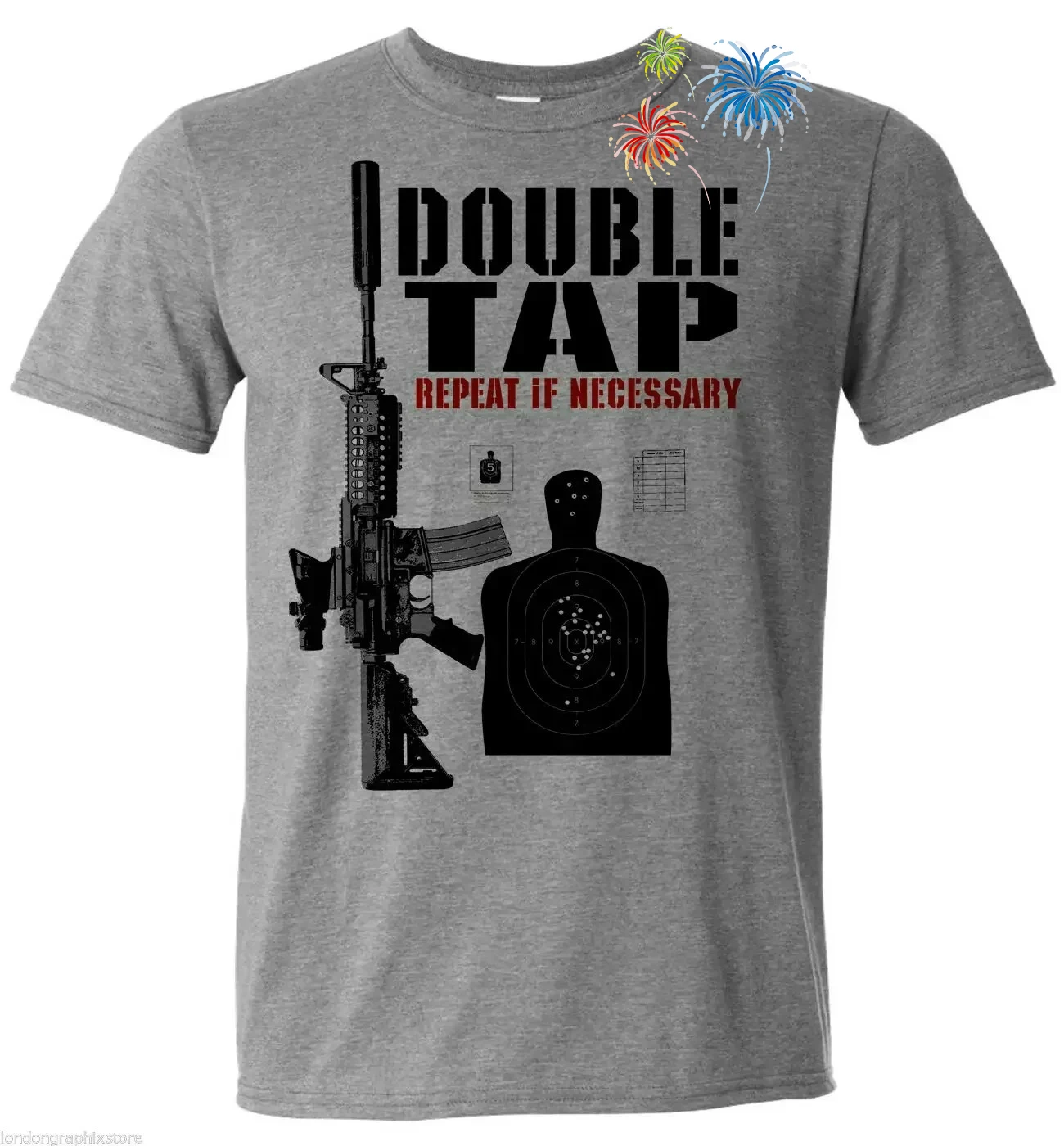 

Double Tap Repeat If Necessary. Cool Military Commando Action T-Shirt 100% Cotton O-Neck Summer Short Sleeve Casual Mens T-shirt