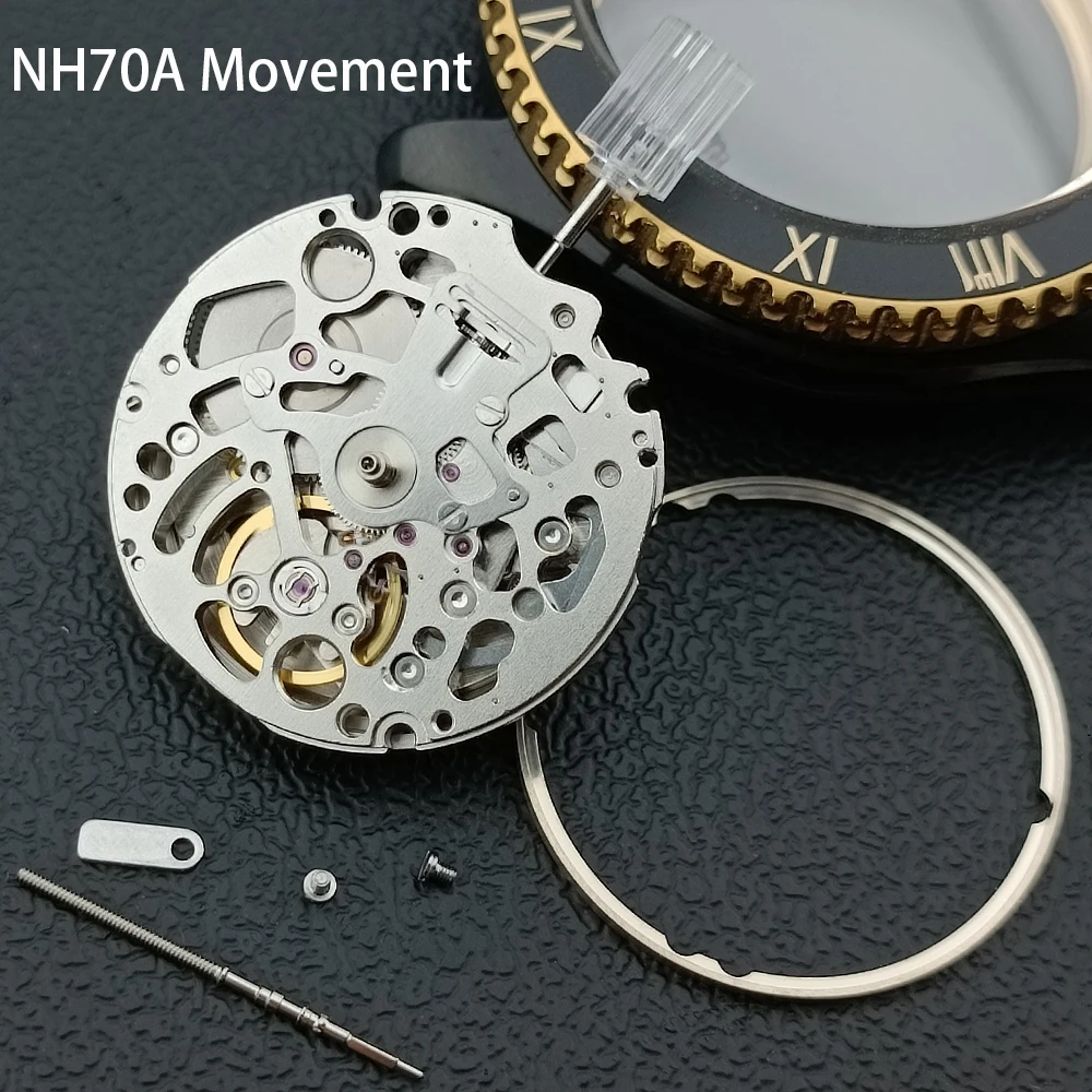 

High precision NH70A/NH72 hollowed out automatic mechanical watch movement 21600 BPH 24 gemstone movement watch replacement