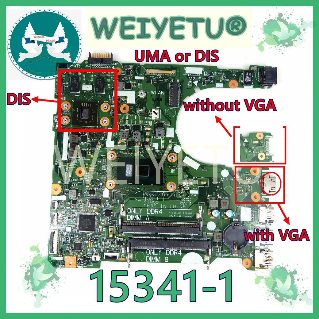 

15341-1 With i5 i7-5th CPU R5-M420/V2G GPU Mainboard For DELL INSPIRON 15 3567 3467 3567 3568 Laptop Motherboar 100% Tested OK