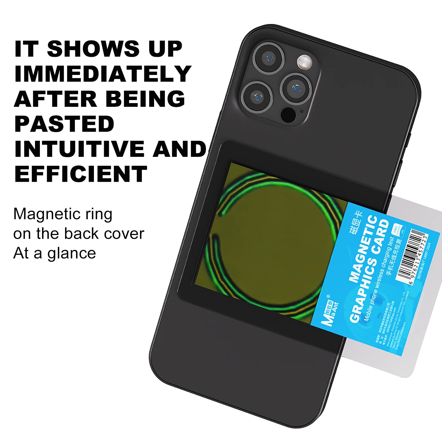 MaAnt M096 Magnetic Test Card Wireless Charger Detector High-definition Display Non Destructive Magnet Field Tester