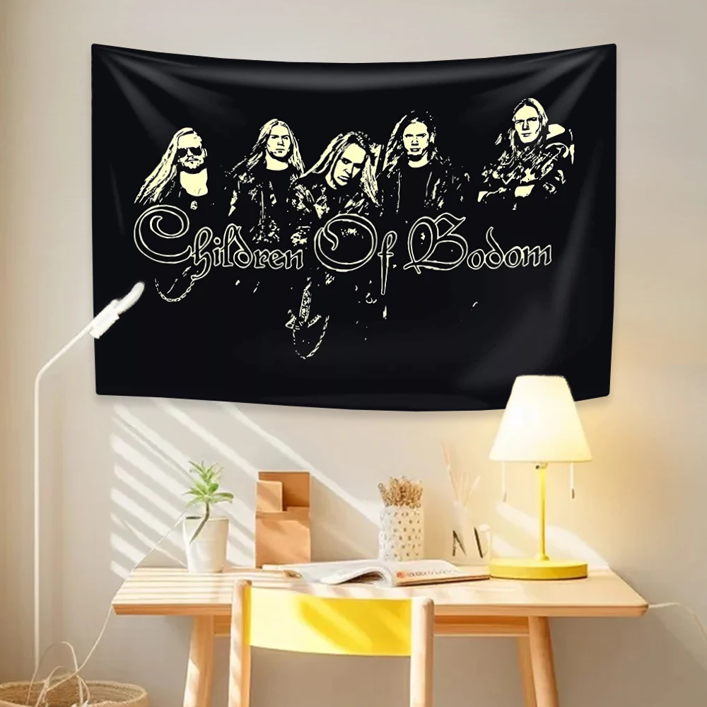 Children Of Bodom Tapestry Death Metal Rock Band Large Fabric Wall Hanging Background Cloth Bedroom Decor Bedspread Sofa Blanket