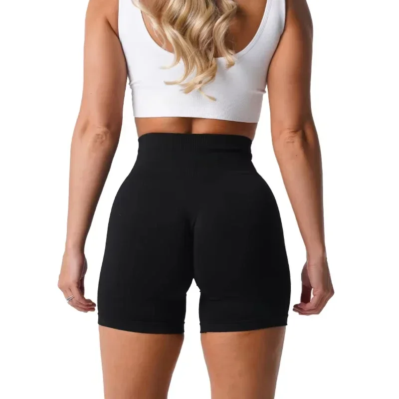 Spandex Solid Seamless Shorts Women Soft Workout Tights Fitness Outfits Yoga Pants Gym Wear image 4