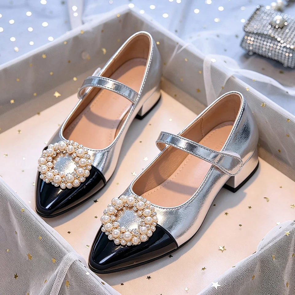 Elegant Princess Luxury Little Girls Mary Jane Shoes Formal Pageant Evening Birthday Communion Wedding Party Children's Footwear