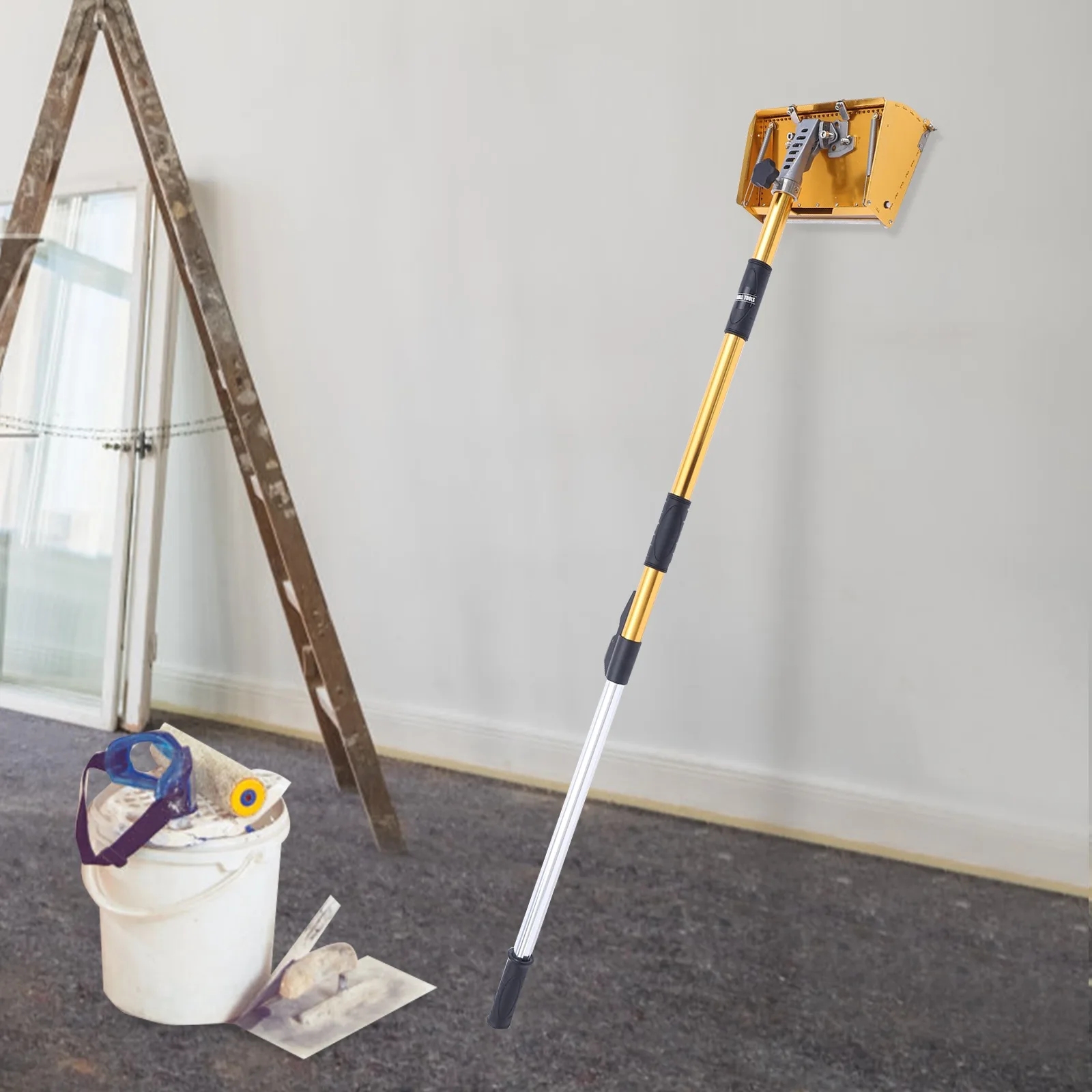 

Bymaocar Professional Drywall Leveling and Polishing Box Tool Home Paint Application with Adjustable Handle & Leak-proof Plate