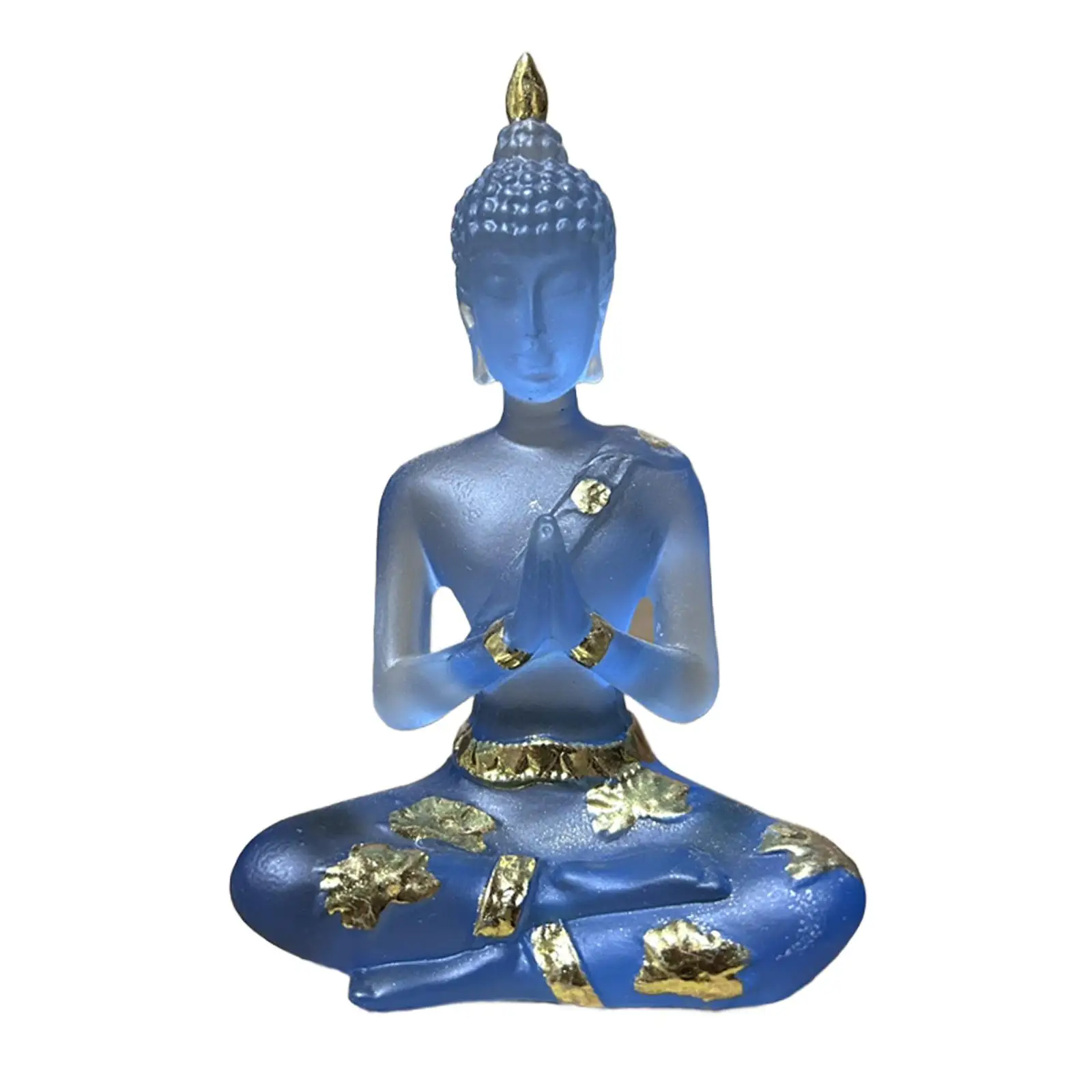 Resin Figurine Zen Desk Figure Collectible Sculpture Sitting Thai Buddha Statue for Lawn Backyard Patio Hallway Housewarming