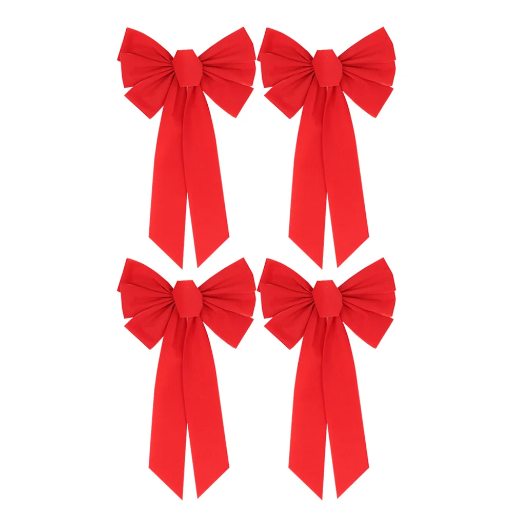 

8Pcs Christmas Bowknot Flannel Red 25x40cm Hanging Ornament for Tree Decor Festival Party Bow Decor Christmas Bow