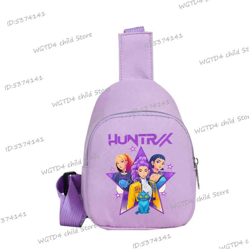 KPop Demon Hunters Cartoon Children's Chest Bag K-Pop Printed Lightweight Shoulder Crossbody Bag Female Kids Mini Bags Gifts