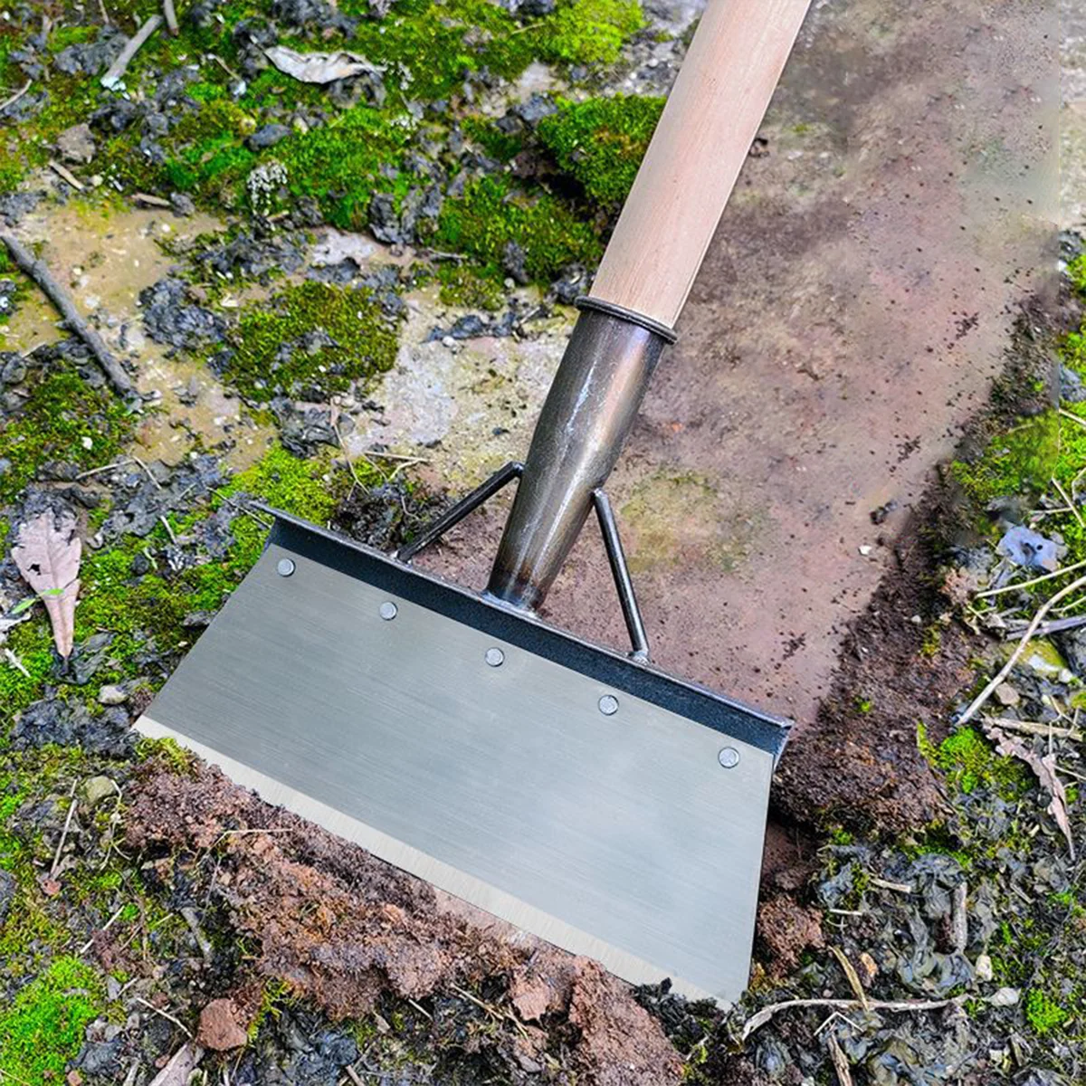 Multi-Functional Weeding Shovel Head, Garden Moss Removal Tool, Suitable for Weeding, Snow Removal, Etc., Without Wooden Handle.