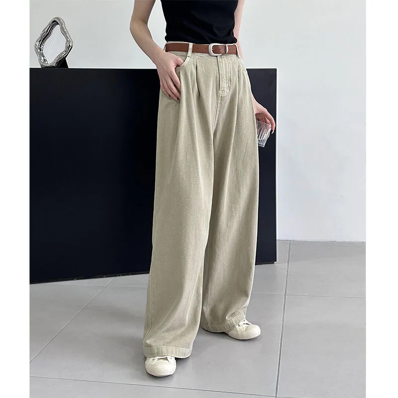 2023 Women Denim Long Pants High Waist Casual Loose Straight Pants Women Long Trousers Good Quality Pants Streetwear Pantalon