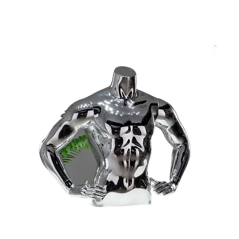Strong Muscle Sports Mannequin Men Half Body Torso Headless Artificial Bodies Fashion Electroplate Male for Clothes