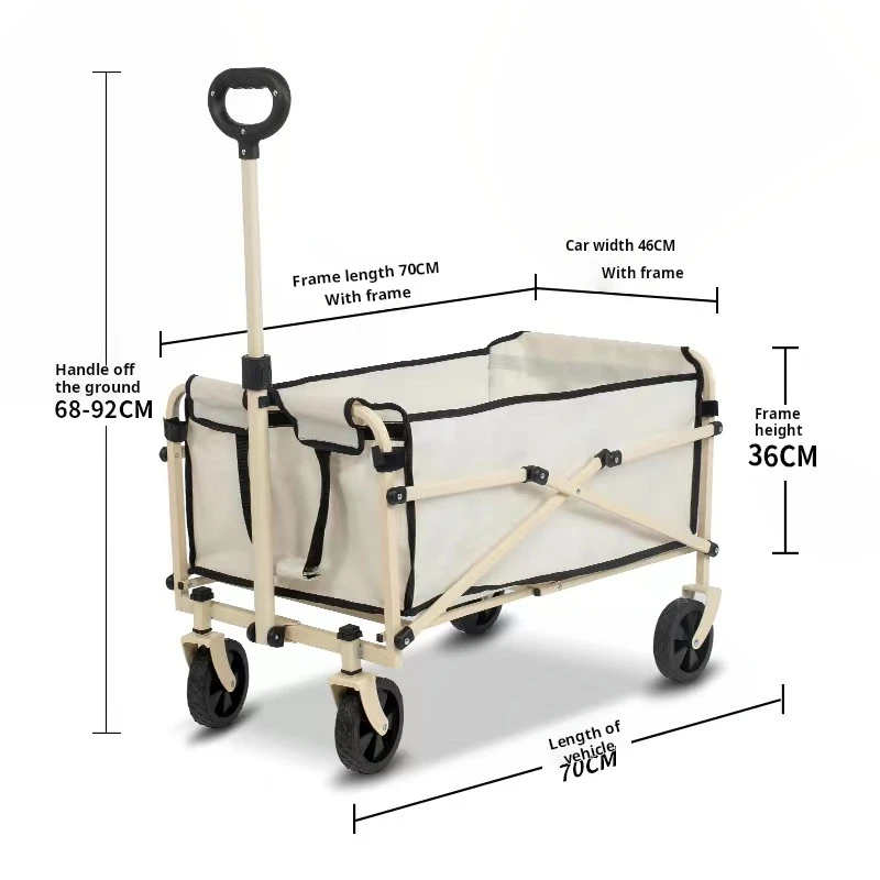 

Outdoor Folding Camping Trailer, Tool Camping Vehicle, Portable Shopping Cart