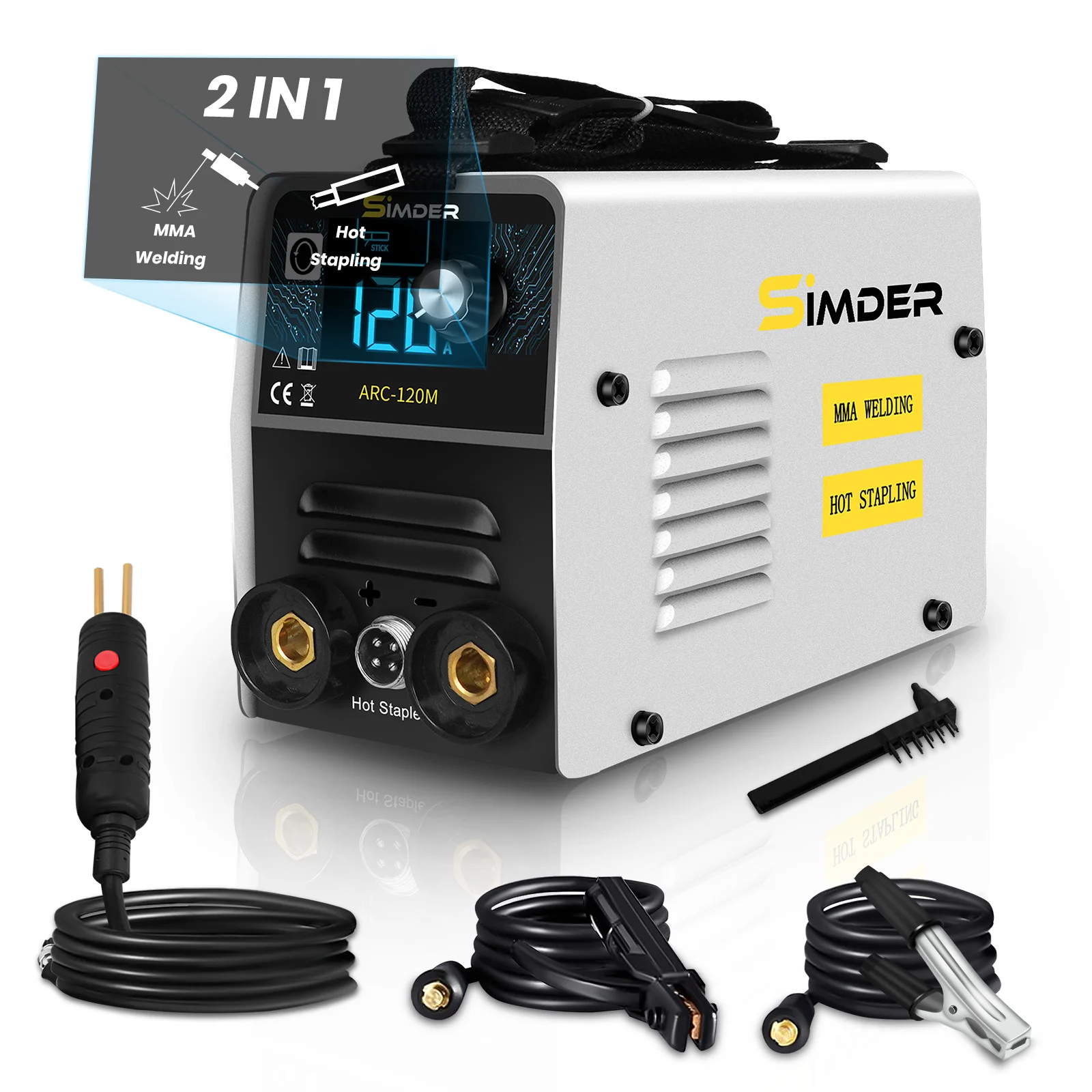 SSIMDER Stick Welder Plastic Welder 2 in 1 Welding Machine ARC-120M 110V MMA Welder Machine Inverter Welder with Plastic torch