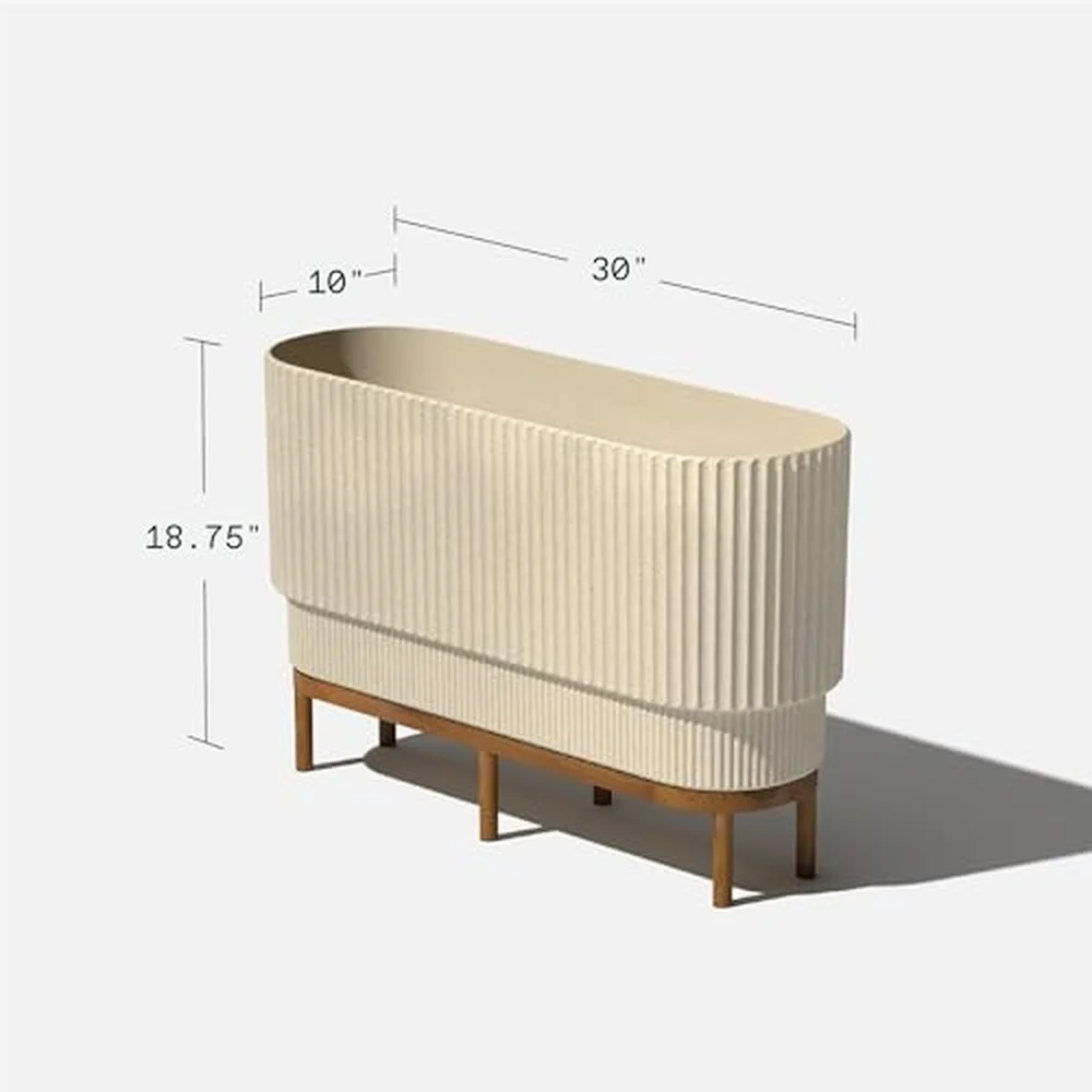 Demi Series Raised Long Planter Wide Planter with Stand
