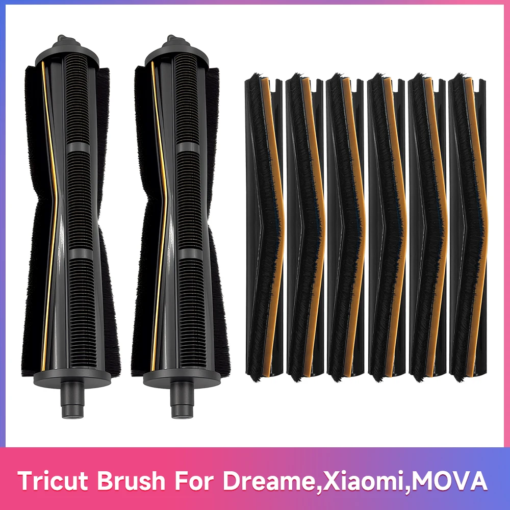 Tira de cepillo Tricut compatible con Dreame X30 X40 L40/L10s Ultra Gen 3, Xiaomi X20 Pro/X20+, MOVA P50 Pro/Z50/MOVA S70 Ultra Roller
