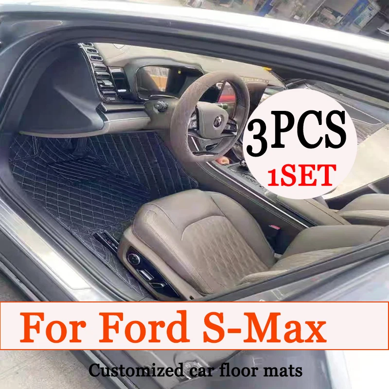 

Роскошные автомобильные коврики для Ford S-Max MK1 2006 ~ 2014 7 местных противогрязевых накладок, полный комплект, водонепроницаемый напольный коврик, нескользящие ковры, автомобильные аксессуары
