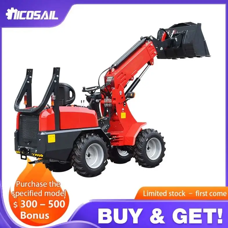 

4x4 Mini Loader New Conditions Telescopic Wheel Loader with Control Arm Compact for Sale