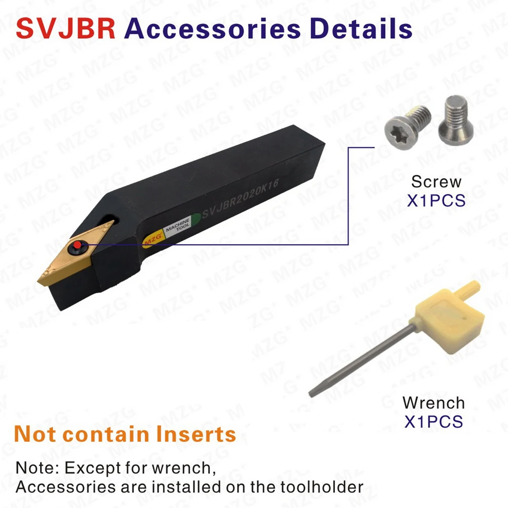 MZG CNC External Turning Tool, Lathe Cutter, Bar Boring, Arbor Clamped Steel Tool, SVJBR, SVJBL, VBMT, VBGT, 10mm, 12mm