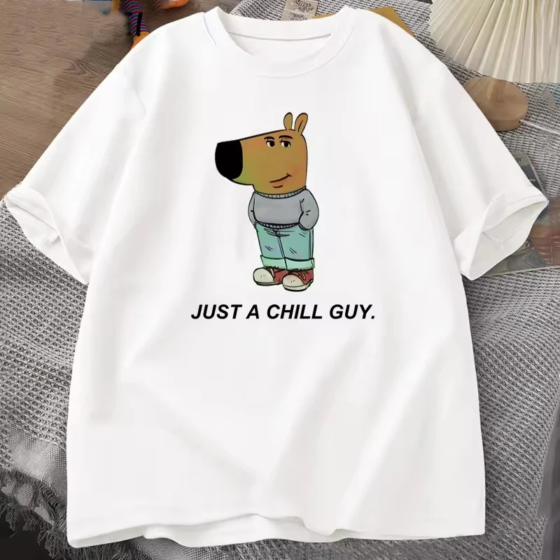 Just A Chill Guy T-shirts Men Women Funny Meme Graphic T Shirts Cotton Casual Short Sleeve Tshirt Mens Clothes Designer Tshirts