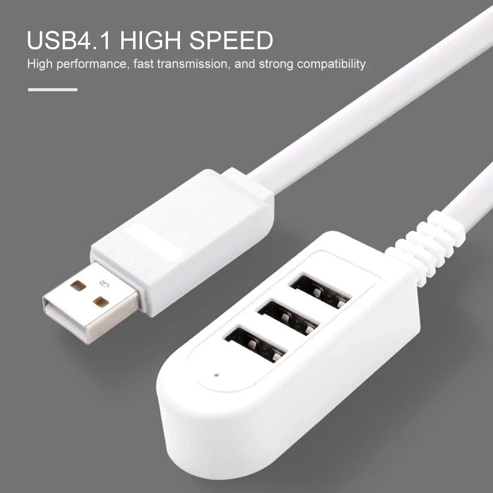 2026 جديد 3 في 1 USB الفاصل المقبس متعدد الوظائف 3A شاحن محول USB ميناء محور كابلات البيانات الرقمية تمديد كابل خط #3