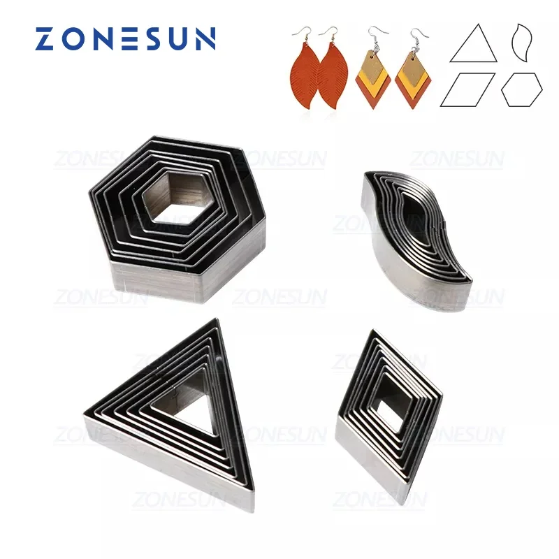 ZONESUN Rhombus Leaf Leather Cutting Die Clicker Steel Rule Die 20/25/30/50mm Punching Tool For Cutting Out Leather Earring