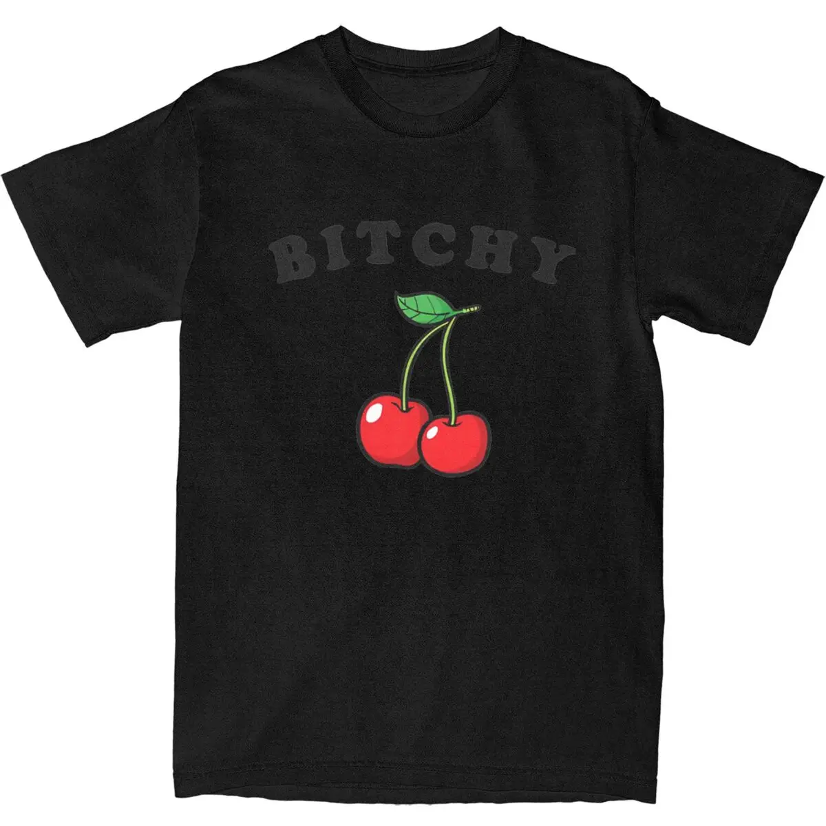 Cherries T Shirt Bitchy Popular T-Shirts Short Sleeve Y2K Fun Tshirt Summer Cotton O Neck Oversize Top Tees