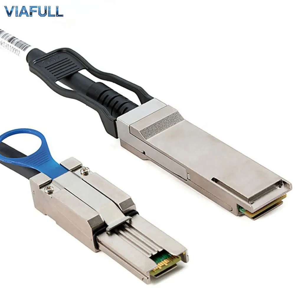 QSFP 40G SFF-8436 to Mini SAS HD SFF-8088 Cable, 12Gbps SAS 28AWG Copper NetApp DS4243 DS4246 Compatible Adapter 0.5M 1M 2M 3M