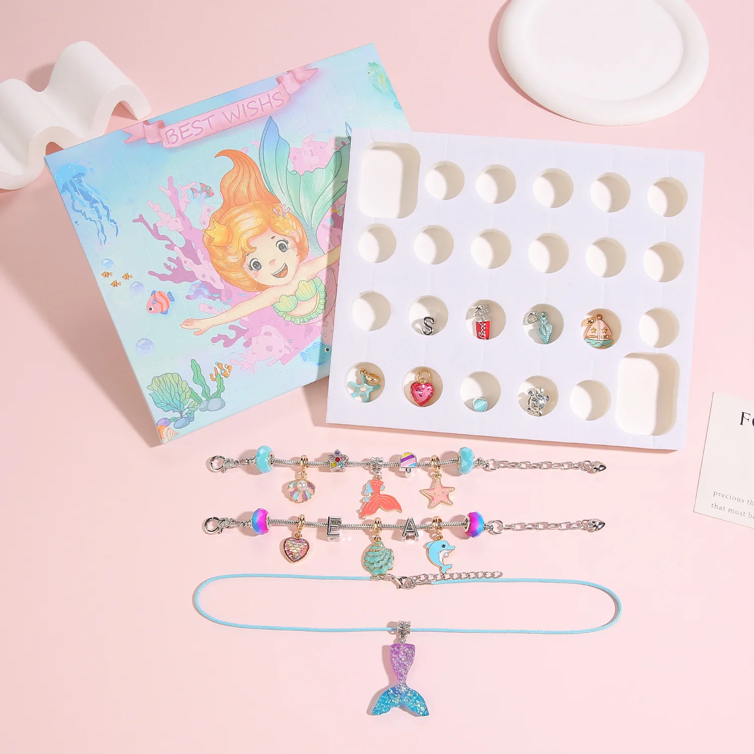 

Advent Calendar 2025 24 Days Christmas Countdown Calendar With DIY Charm Bracelets Kits DIY Christmas Charm Bracelet Gifts