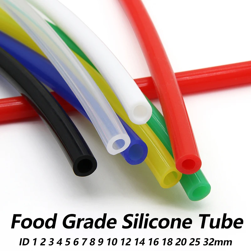 

1m Dia 1 2 3 4 5 6 7 8 9 10 12 14 16 18 20 25 32mm Silicone Tube Flexible Rubber Hose Food Grade Soft Drink Pipe Water Connector