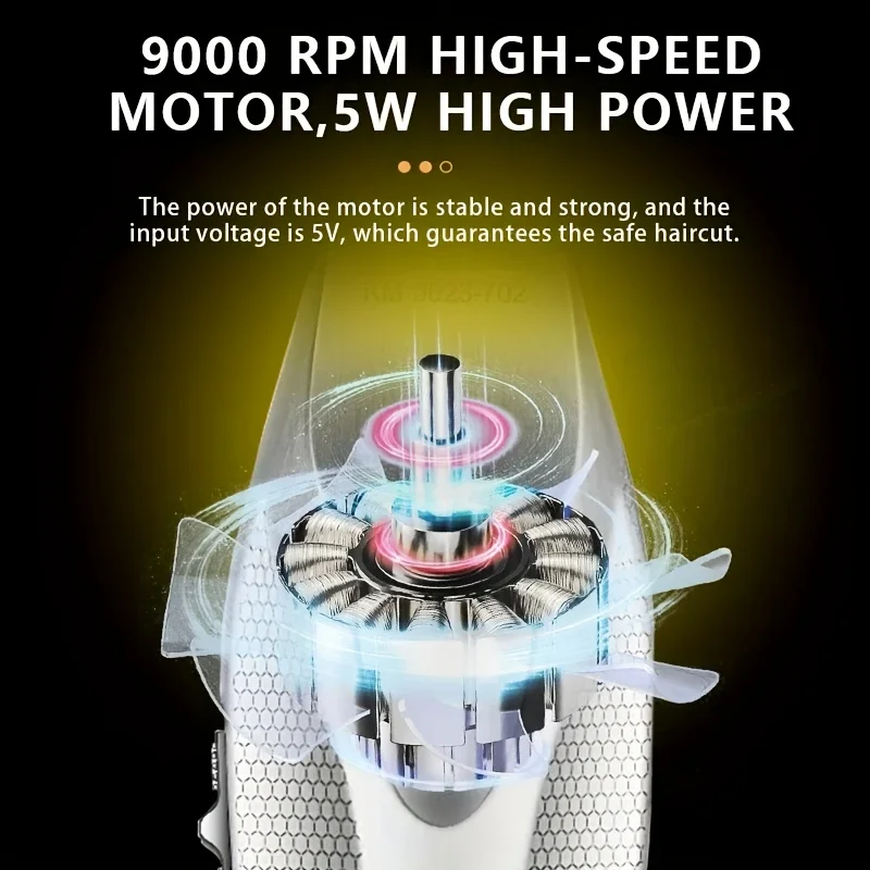 Kemei KM-3023-702 مقص النقش الكهربائي مع قاعدة عالية السرعة وعمر بطارية طويل شاشة ديجيتال ماكينة تشذيب الشعر للرجال