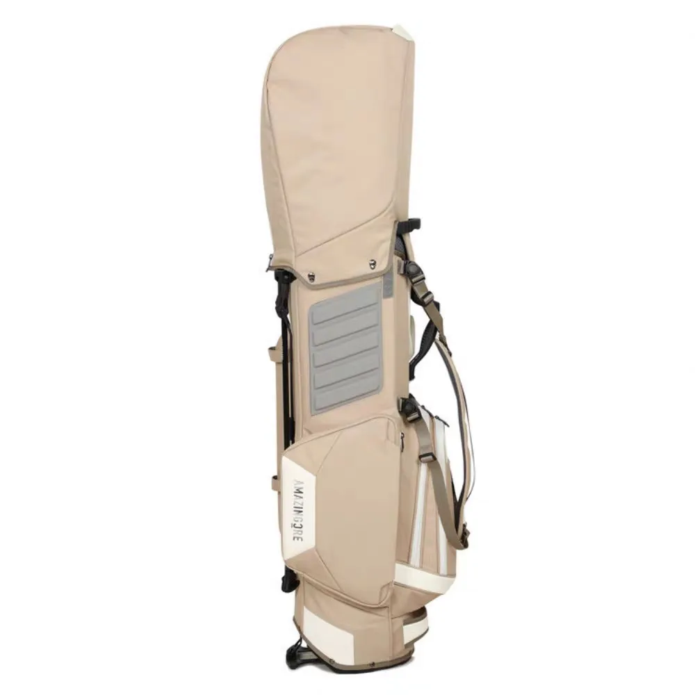 حقيبة جولف بحامل للجنسين باللون الكاكي، تصميم مطبوع عليه جمجمة منفعل، حامل نادي متين وخفيف الوزن #4