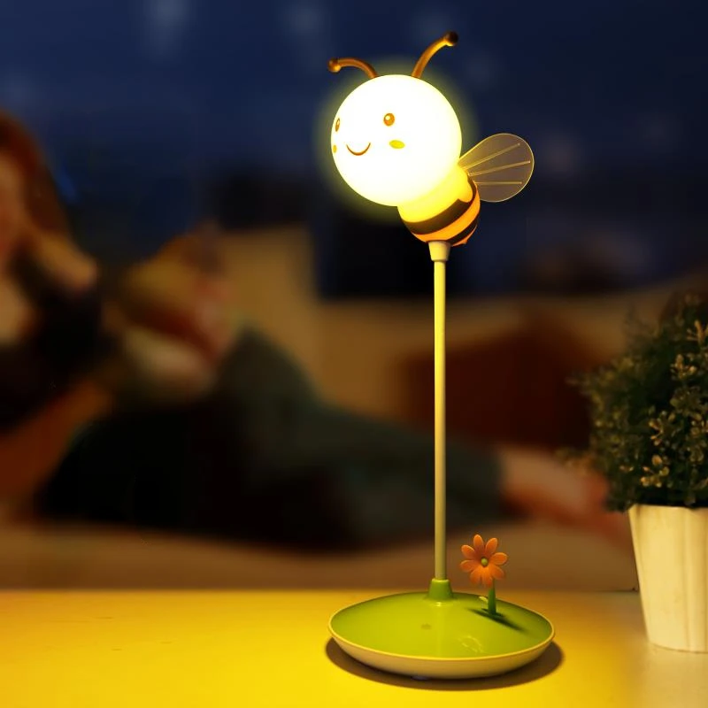 Night Light Bees Table Lamp for Kids Children\'s Room Bedside Bedroom Rechargeable Led Lights For Decor Home Decorations Anime