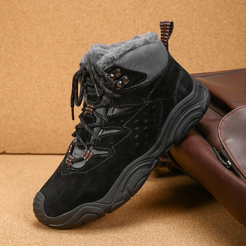 Men's Boots, Outdoor Hiking Boots,Camping and Trekking Ankle Boots,Winter Cotton-lined Warm Men's Shoes,Snow Boots, Casual Shoes