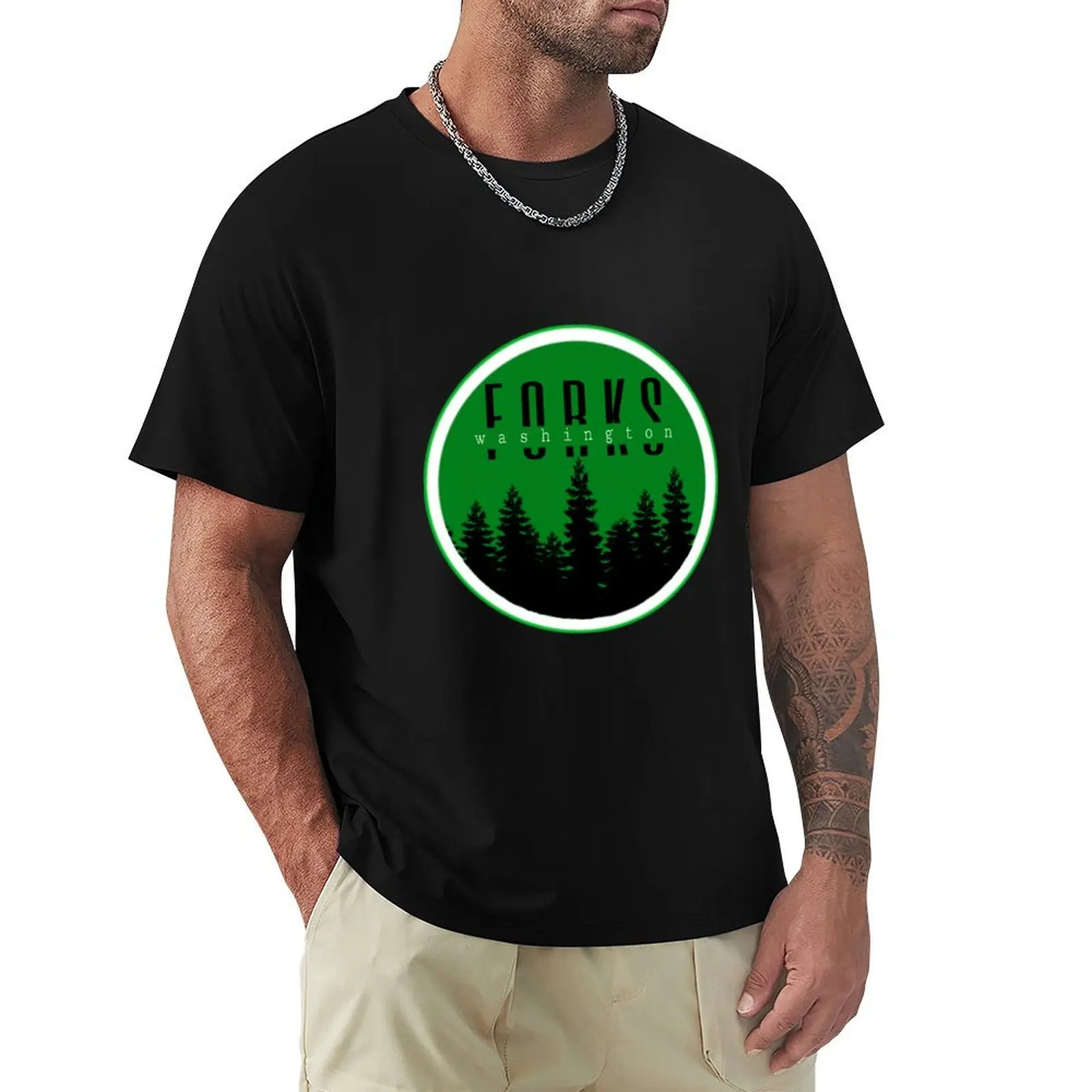 

Forks, Washington T-Shirt Fashion Casual Short Sleeve T-Shirt