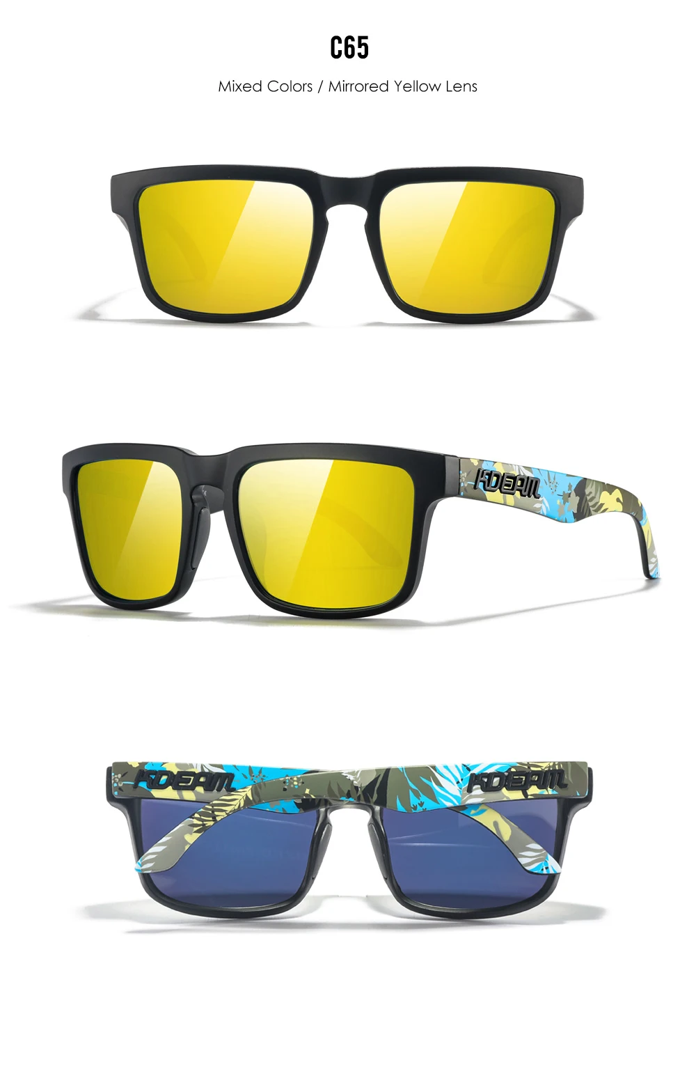 KDEAM Neue Farben Klassische KD332 Quadratische Polarisierte Sonnenbrille Für Männer Und Frauen Reisen Sonnenbrille Mit Fall Für Einfache Tragen – Detail 5