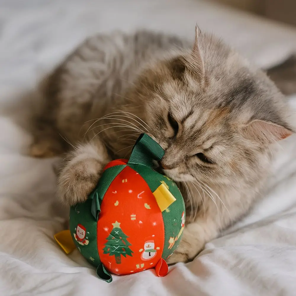 

Bite-Resistant Dog Squeaky Ball Cartoon Santa Claus Christmas Pet Ball Snowman Built in Bell Interactive Dogs Toys