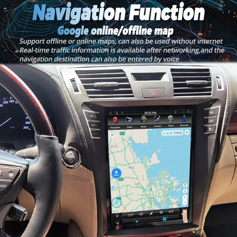 Qualcomm 665 Snapdragon Android 13 256G Touch Style For Lexus LS460 LS600h 2006-2015 Car GPS Navigation Radio Multimedia Player
